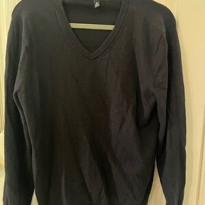 Banana Republic Black V-Neck Sweater Classic Pullover